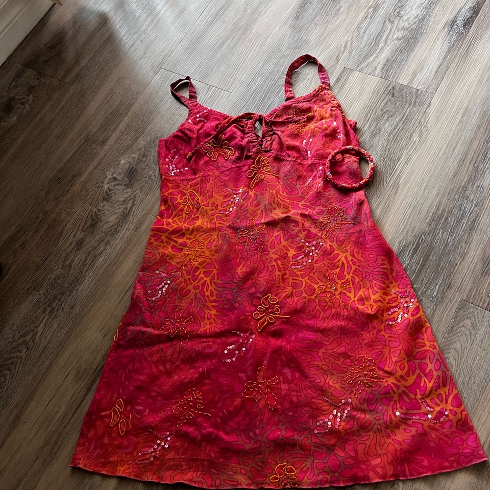 Baby doll beaded summer dress with matching bangle